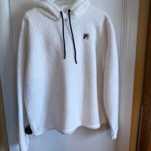 FILA White Sherpa Hoodie.  Size XXL